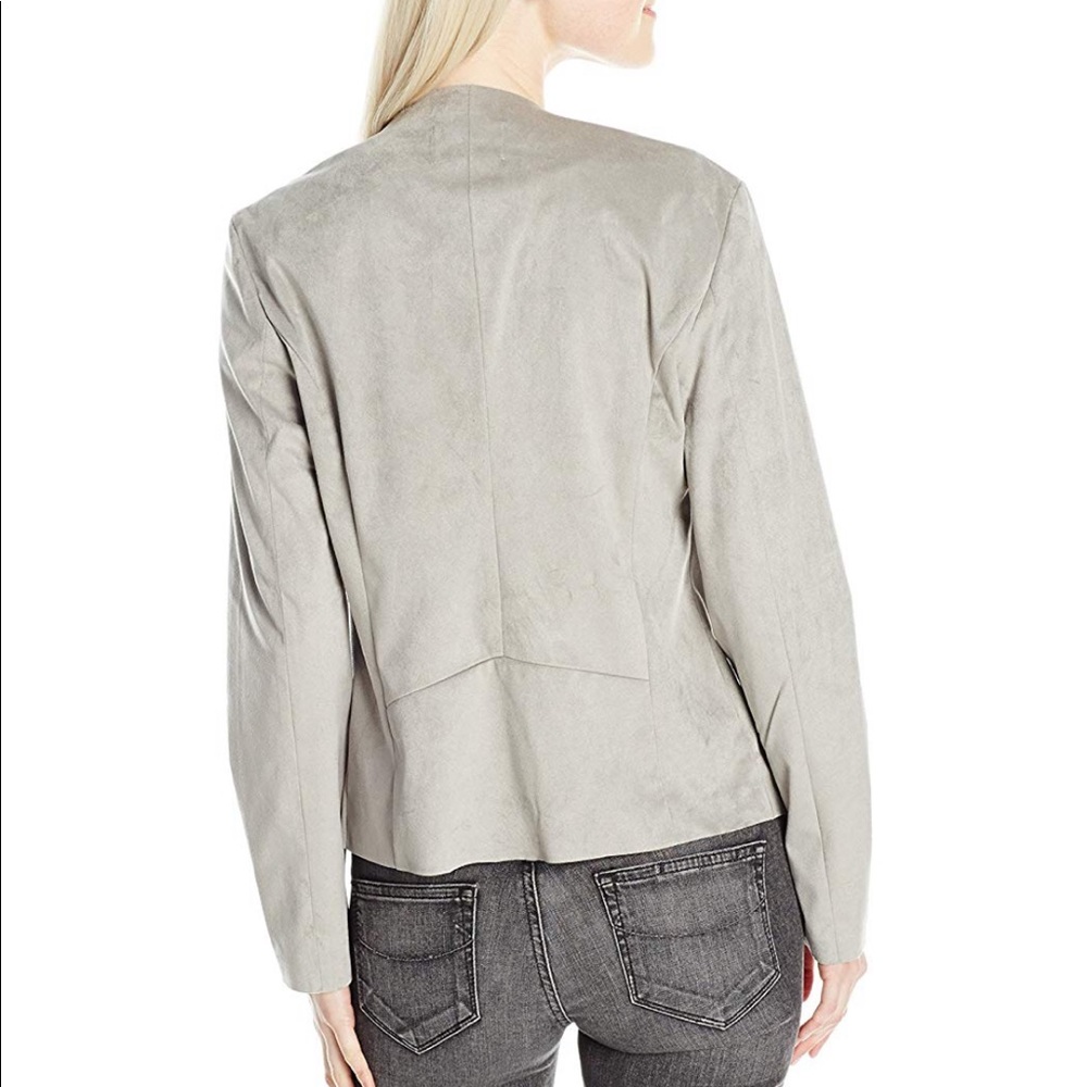 Vigoss Faux Suede Gray Wrap Jacket/Blazer - Picture 4 of 5